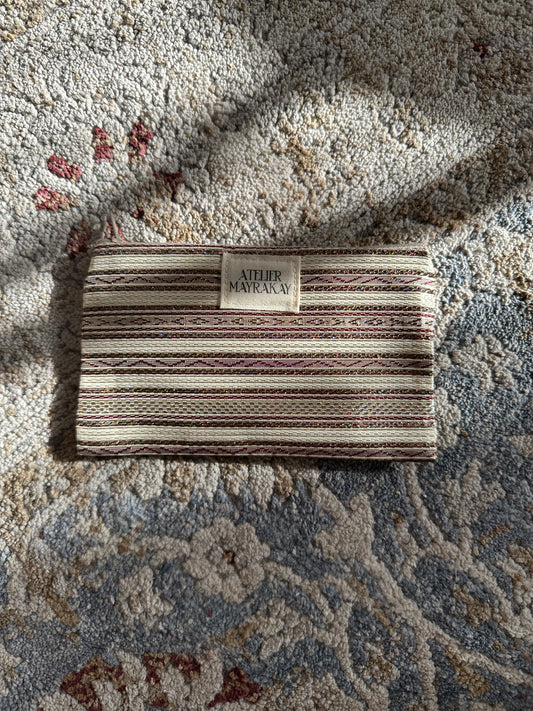 Petite pochette mensouj ligne rouge et marron brillant