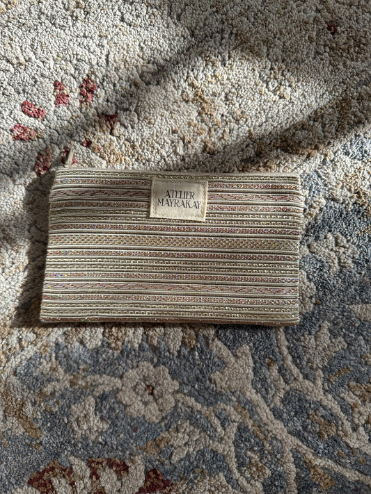 Petite pochette mensouj ligne rose et orange brillant